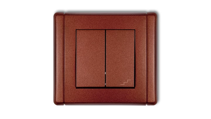 FLEXI Łącznik jednobiegunowy ze schodowym (osobne zasilanie) brązowy metalik 9FWP-10.2