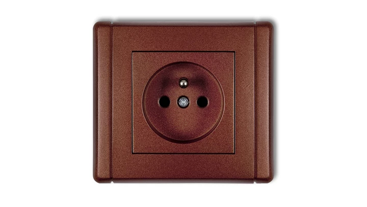 FLEXI Gniazdo pojedyncze z/u 2P+Z brązowy metalik 9FGP-1zp