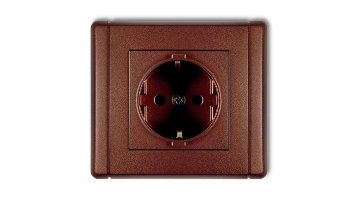 FLEXI Gniazdo pojedyncze z/u SCHUKO brązowy metalik 9FGP-1sp