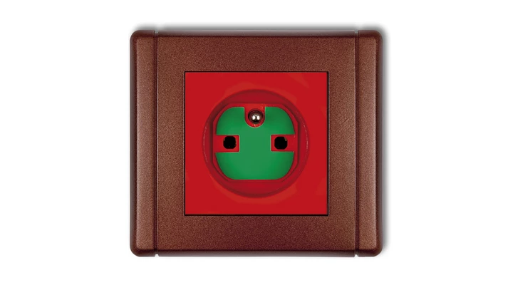 FLEXI Gniazdo pojedyncze z/u DATA z kluczem czerwony 9FGZK