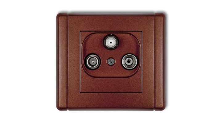 FLEXI Gniazdo antenowe RTV-SAT końcowe multimedialne (Internet) brązowy metalik 9FGM