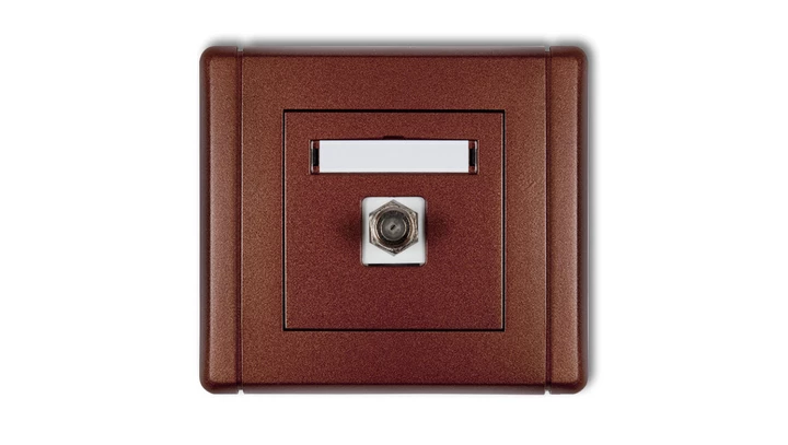 FLEXI Gniazdo antenowe pojedyncze typu F (SAT) pozłacane brązowy metalik 9FGF-1.1