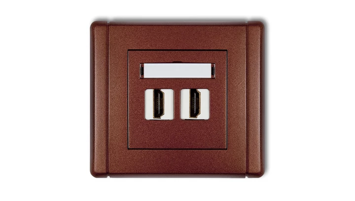 FLEXI Gniazdo podwójne HDMI brązowy metalik 9FHDMI-2