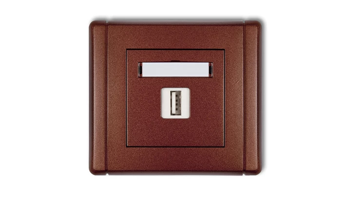 FLEXI Gniazdo pojedyncze USB-AA brązowy metalik 9FGUSB-1