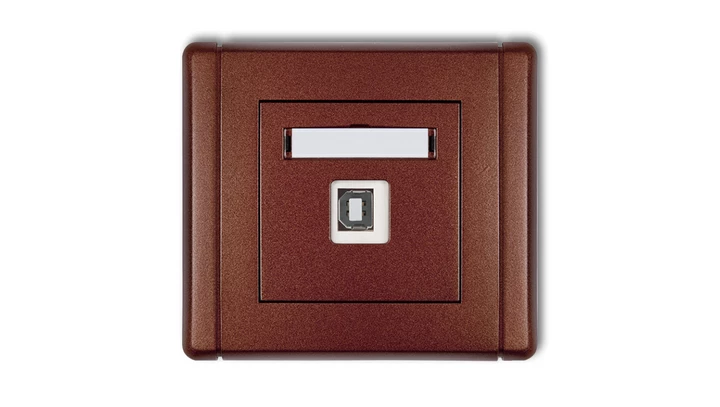 FLEXI Gniazdo pojedyncze USB-AB brązowy metalik 9FGUSB-3