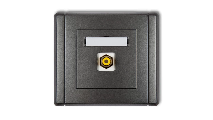 FLEXI Gniazdo pojedyncze RCA (typu cinch - żółty, pozłacane) grafitowy 11FGRCA-1