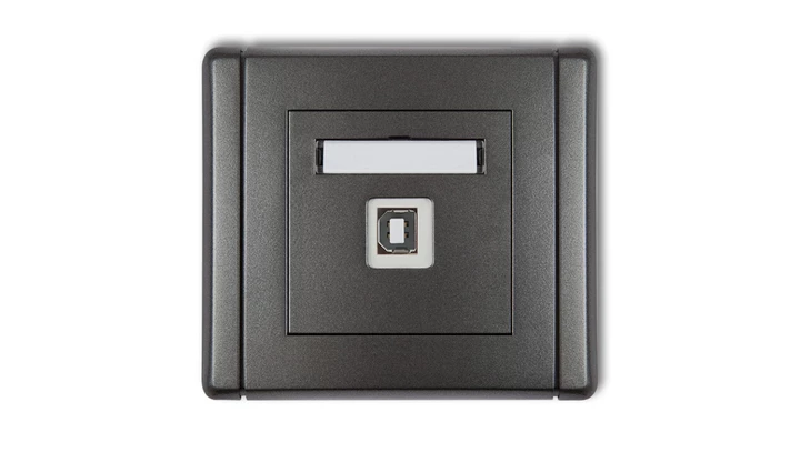 FLEXI Gniazdo pojedyncze USB-AB grafitowy 11FGUSB-3