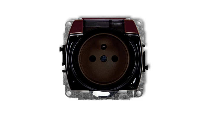 TREND Gniazdo bryzgoszczelne z/u (klapka dymna) brązowy 4GPB-1zdp