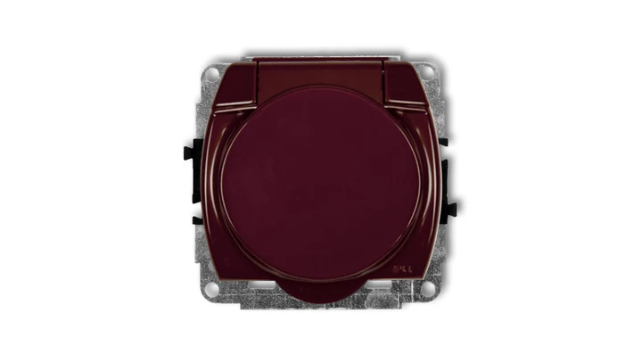 TREND Gniazdo bryzgoszczelne z/u SCHUKO (klapka brązowa) brązowy 4GPB-1sp