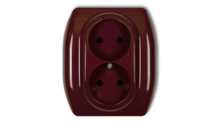 TREND Gniazdo podwójne b/u brązowy 4GP-2p