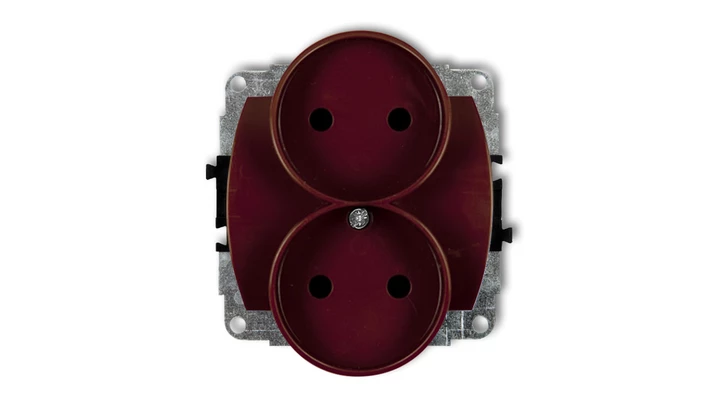 TREND Gniazdo podwójne b/u brązowy 4GPR-2p