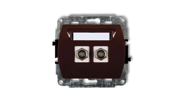 TREND Gniazdo antenowe podwójnego typu F (SAT) pozłacany brązowy 4GF-2.1