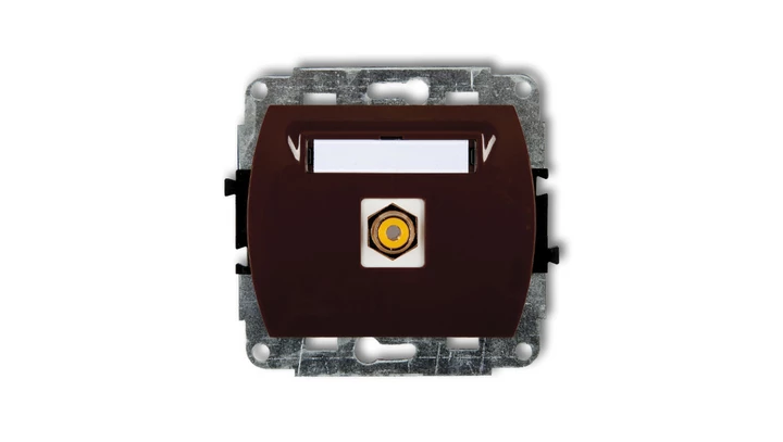 TREND Gniazdo pojedyncze RCA (typu cinch - żółty, pozłacany) brązowy 4GRCA-1