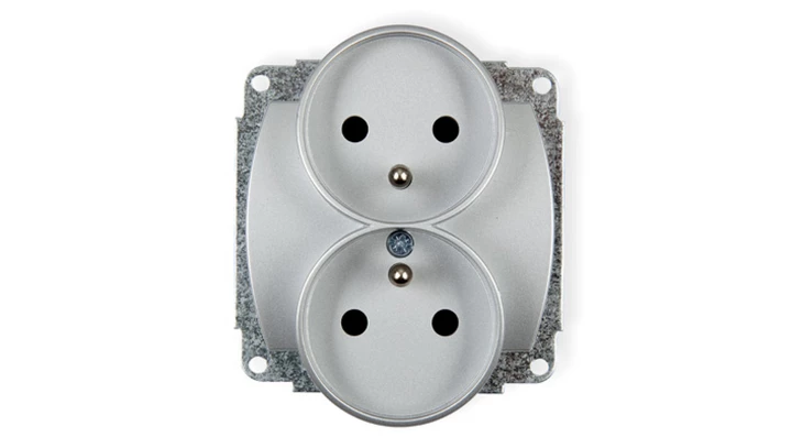 TREND Gniazdo podwójne z/u srebrny 5GPR-2zp