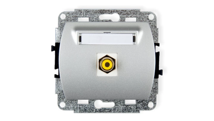 TREND Gniazdo pojedyncze RCA (typu cinch - żółty, pozłacany) srebrny 5GRCA-1