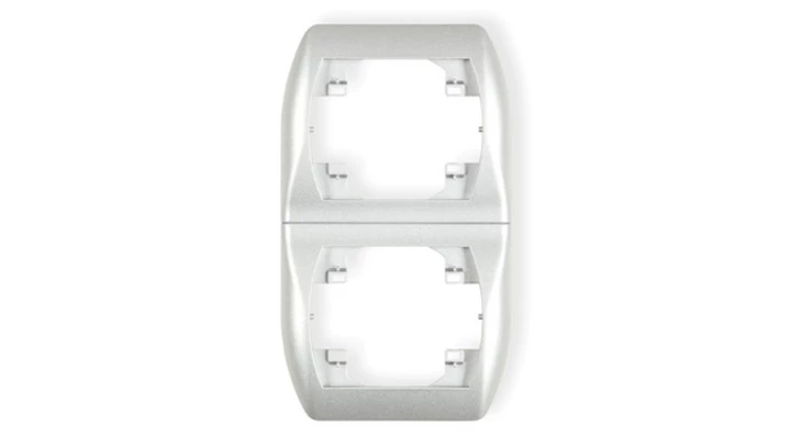 TREND Ramka pionowa podwójna srebrny 5RV-2