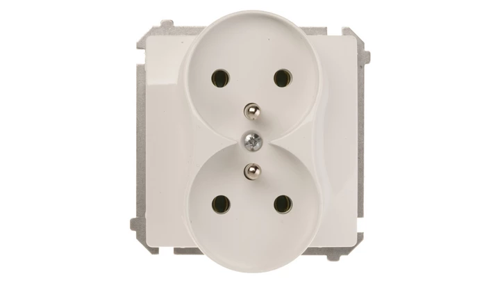 Simon Basic Gniazdo podwójne z/u 16A IP20 białe BMGZ2M.01/11