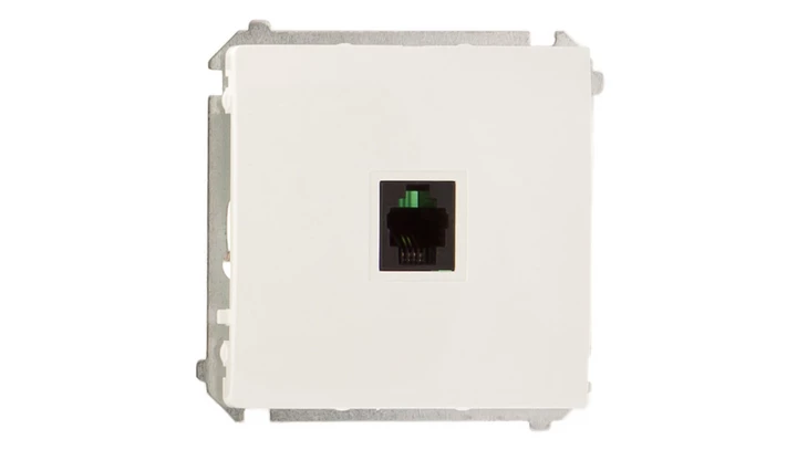 Simon Basic Gniazdo telefoniczne pojedyncze RJ11 białe BMTU.01/11