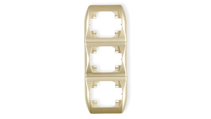 TREND Ramka pionowa potrójna złoty 6RV-3