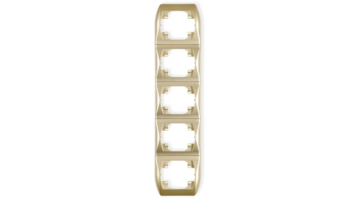 TREND Ramka pionowa pięciokrotna złoty 6RV-5