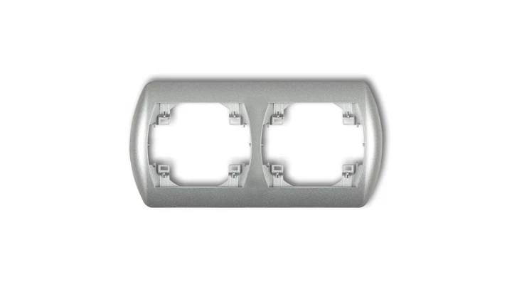 TREND Ramka pozioma podwójna srebrny metalik 7RH-2
