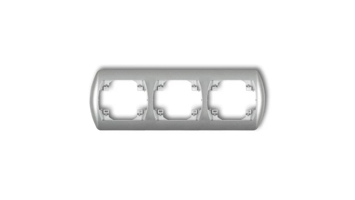 TREND Ramka pozioma potrójna srebrny metalik 7RH-3