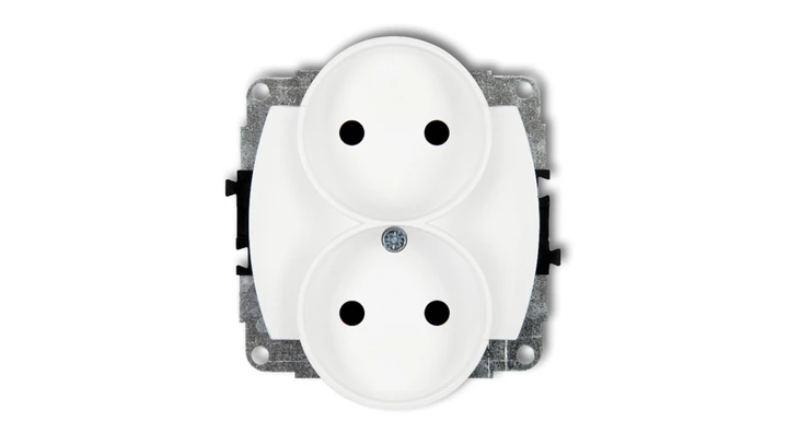 TREND Gniazdo podwójne b/u biały GPR-2p