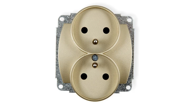 TREND Gniazdo podwójne z/u złoty 6GPR-2zp