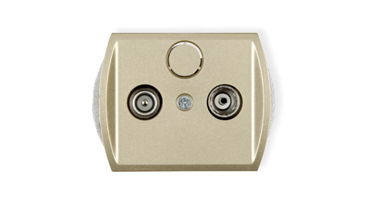 TREND Gniazdo antenowe RTV przelotowe 9dB złoty 6G9P