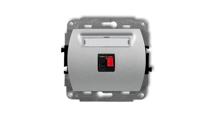 TREND Gniazdo głośnikowe pojedyncze srebrny metalik 7GG-1