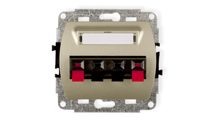 TREND Gniazdo głośnikowe podwójne złoty 6GG-2