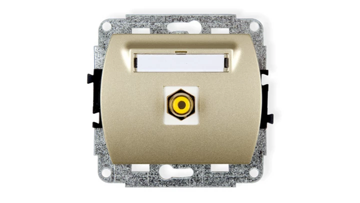 TREND Gniazdo pojedyncze RCA (typu cinch - żółty, pozłacany) złoty 6GRCA-1