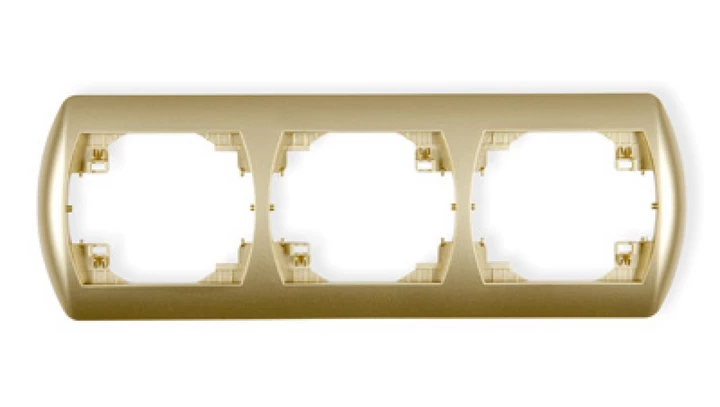 TREND Ramka pozioma potrójna złoty 6RH-3