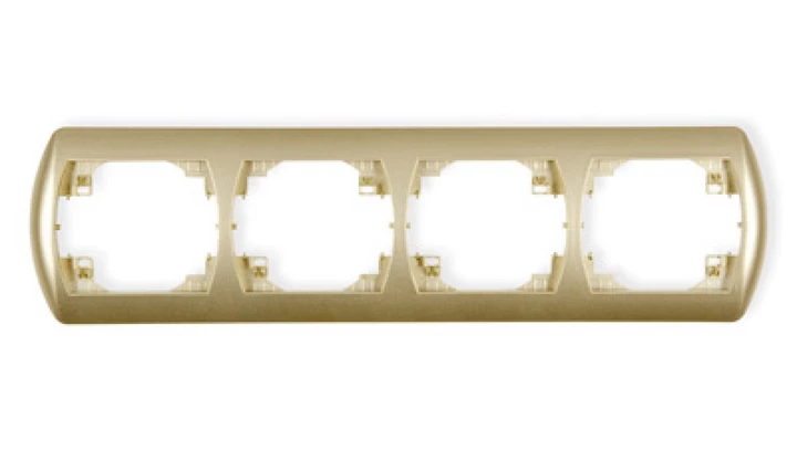TREND Ramka pozioma poczwórna złoty 6RH-4