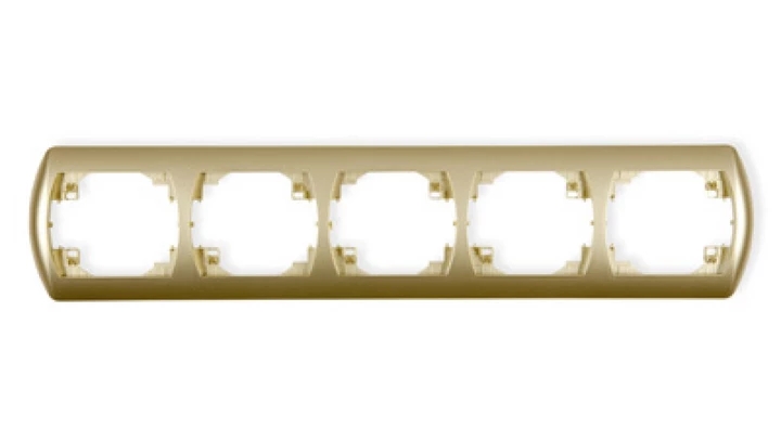 TREND Ramka pozioma pięciokrotna złoty 6RH-5