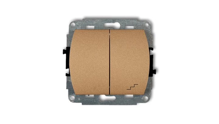 TREND Łącznik jednobiegunowy ze schodowym złoty metalik 8WP-10