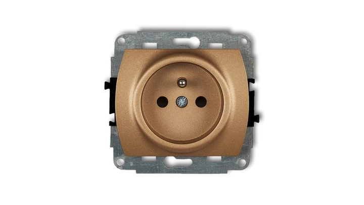 TREND Gniazdo pojedyncze z/u złoty metalik 8GP-1zp