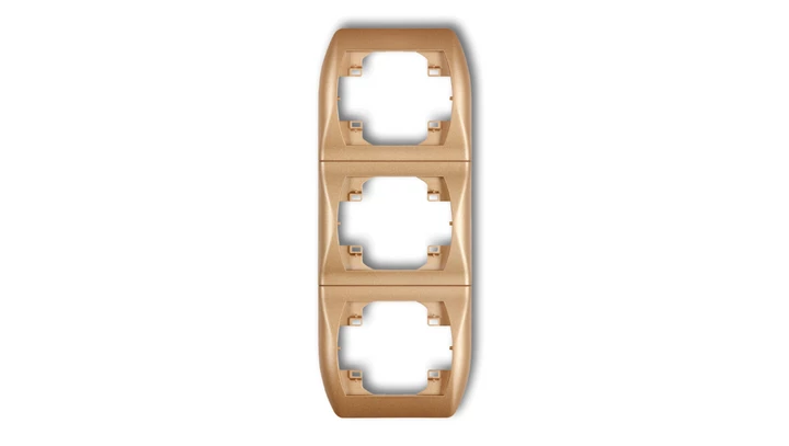 TREND Ramka pionowa potrójna złoty metalik 8RV-3