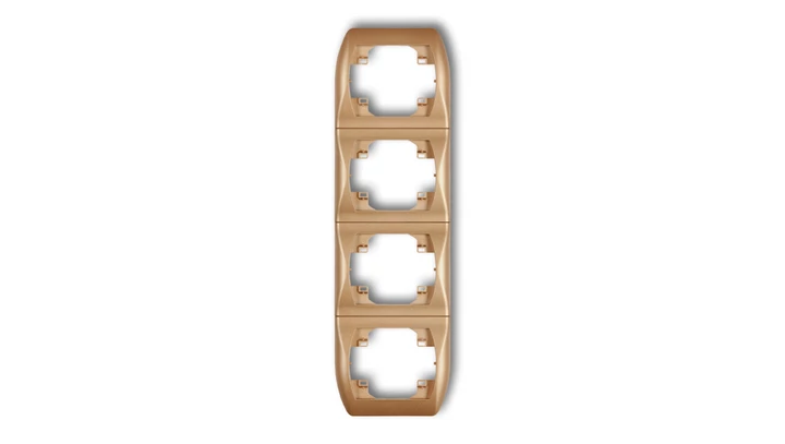 TREND Ramka pionowa poczwórna złoty metalik 8RV-4