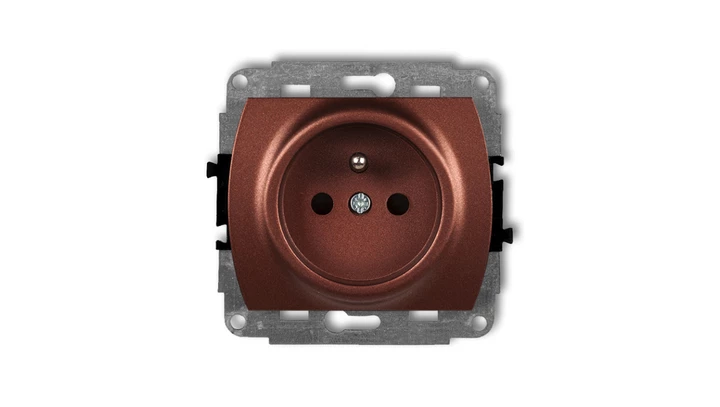 TREND Gniazdo pojedyncze z/u 2P+Z brĄzowy metalik 9GP-1zp