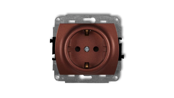 TREND Gniazdo pojedyncze z/u SCHUKO brązowy metalik 9GP-1sp
