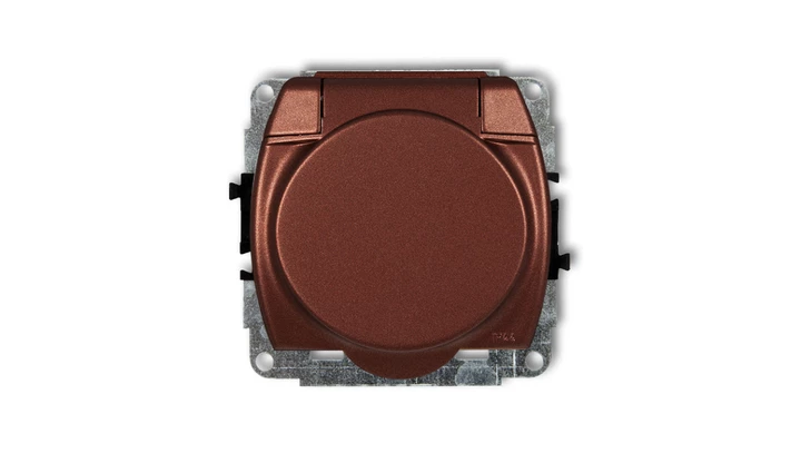 TREND Gniazdo bryzgoszczelne z/u (klapka brązowy metalik) brązowy metalik 9GPB-1zp