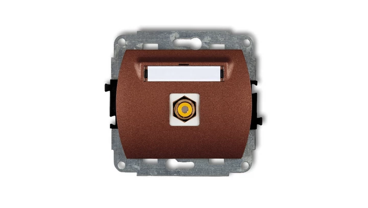 TREND Gniazdo pojedyncze RCA (typu cinch - ľ˘ty, pozłacany) brĄzowy metalik 9GRCA-1