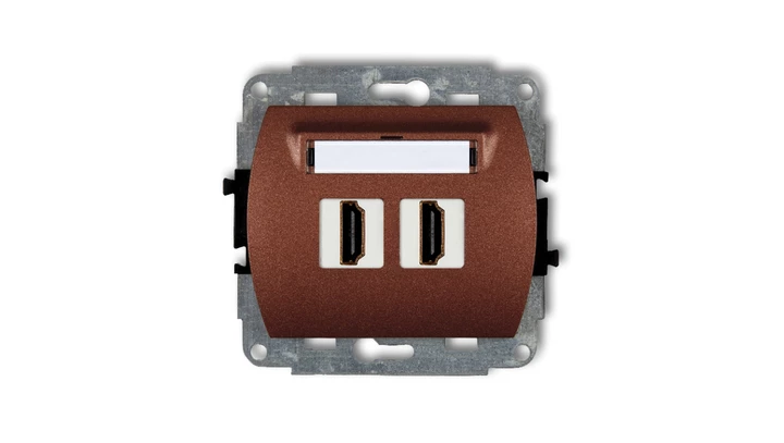 TREND Gniazdo podwójne HDMI brĄzowy metalik 9HDMI-2