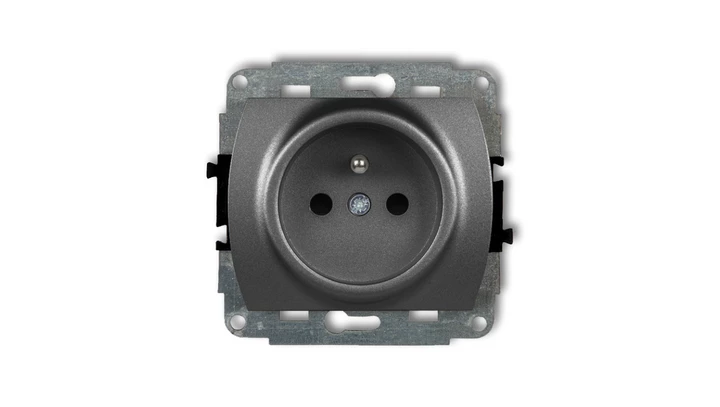 TREND Gniazdo pojedyncze z/u 2P+Z grafitowy 11GP-1zp