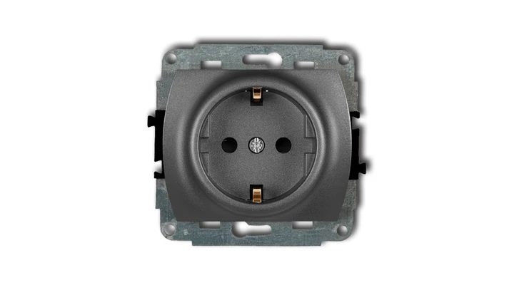 TREND Gniazdo pojedyncze z/u SCHUKO grafitowy 11GP-1sp