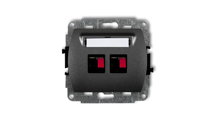 TREND Gniazdo głośnikowe podwójne grafitowy 11GG-2