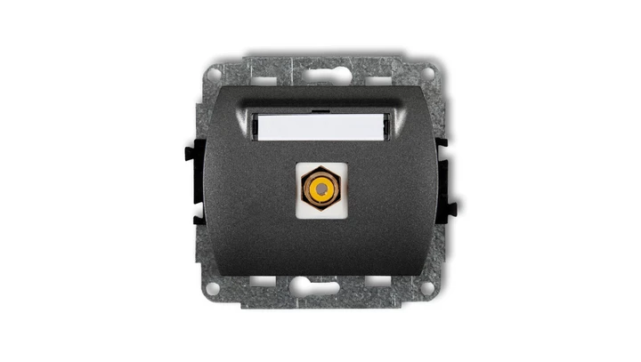 TREND Gniazdo pojedyncze RCA (typu cinch - ľ˘ty, pozłacany) grafitowy 11GRCA-1