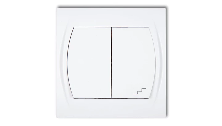 LOGO Łącznik jednobiegunowy ze schodowym biały LWP-10