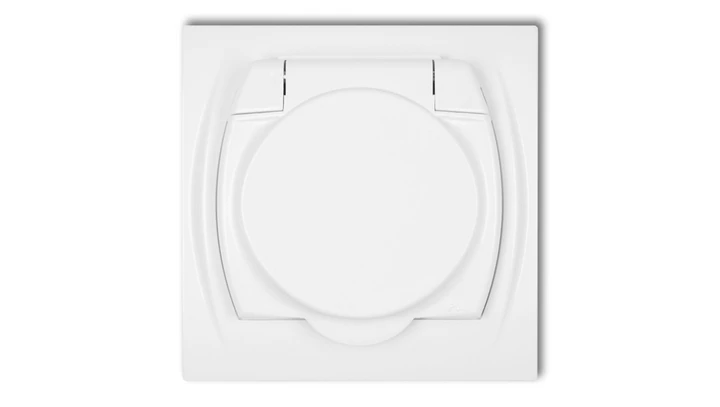 LOGO Gniazdo bryzgoszczelne z/u SCHUKO (klapka biała) biały LGPB-1sp